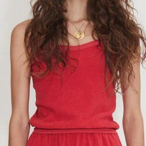 NWOT Suzie Kondi Beach Terry Tank Top Red Size XL